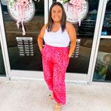 Davi & Dani Pink Leopard Joggers