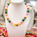 Charlotte Gold Beaded Necklace (Fall Multi Beads)