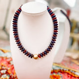 Charlotte Gold Ball Beaded Bracelet (Brown and Purple)