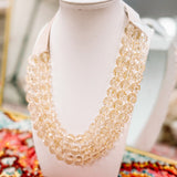 Magnetic Three Layered Beaded Necklace Gold Irridescent