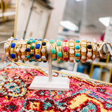 Julie Adjustable Hammered Gold Cuff (Assorted Colors)