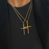 LARGE CROSS NECKLACE