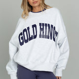 Gold Hinge Heather Grey Crew with Navy