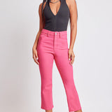 Hyper-Stretch Crop Kick Flare Pant: Pink