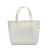 TRVL Jumbo XL Tote with Luggage Holder: Gingham Pearl Grey