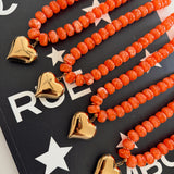 ORANGE HEART NECKLACE