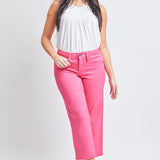 Hyper-Stretch Plus Wide Leg Crop: Coral