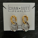 GOLD AND SILVER CHAIN EARRINGS