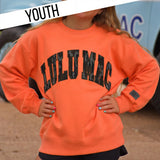 LULU MAC X MOSSY OAK YOUTH Bottomland Camo Sweatshirt in Orange