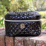 Caroline Hill Hampton Train Case Black Pattent
