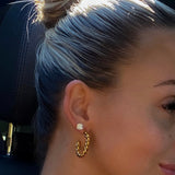 GOLD MEDIUM TWIST HOOPS