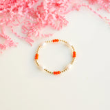 Beaded Blonde: Poppi Orange and White