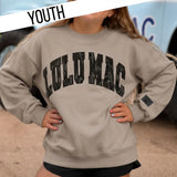 LULU MAC X MOSSY OAK YOUTH Bottomland Camo Sweatshirt in Grey