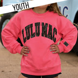 LULU MAC X MOSSY OAK YOUTH Bottomland Camo Sweatshirt in Bubblegum