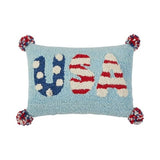 USA Pom Pom NeedlePoint Pillow
