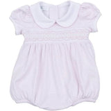 Magnolia Baby Mini Stripes Pink Smocked Bubble