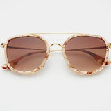 Freyrs Weston Round Sunglasses: Pink Pearl/Brown