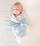 Beaufort Bonnet Bow Swaddle-Blue