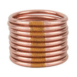 BudhaGirl Rose Gold All Weather Bangles (Set of 9, Ship Only)