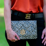 Caroline Hill Bryn Clutch Crossbody in Spotted Leopard