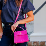 Caroline Hill Vivienne Handbag in Hot Pink