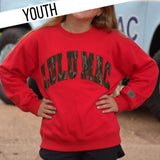 LULU MAC X MOSSY OAK YOUTH Bottomland Camo Sweatshirt in Red