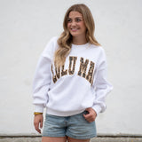 LULU MAC White Leopard Applique Crew