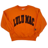 LULU MAC: Orange and Black Logo Crew